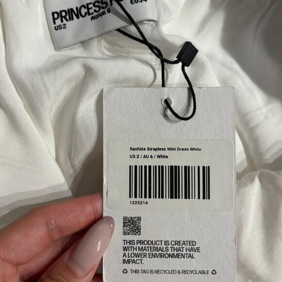 Princess Polly white strapless dress - Picture 2 of 4